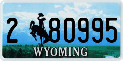 WY license plate 280995
