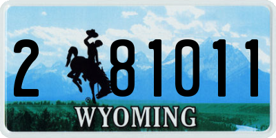 WY license plate 281011