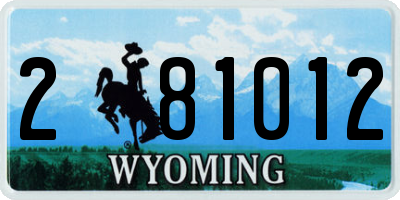 WY license plate 281012