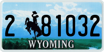 WY license plate 281032