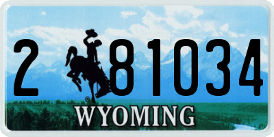 WY license plate 281034