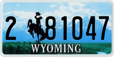 WY license plate 281047