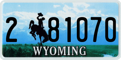 WY license plate 281070
