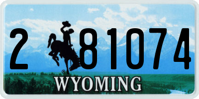 WY license plate 281074