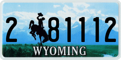 WY license plate 281112