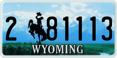 WY license plate 281113