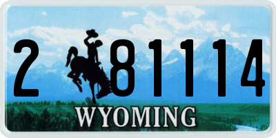 WY license plate 281114