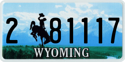 WY license plate 281117