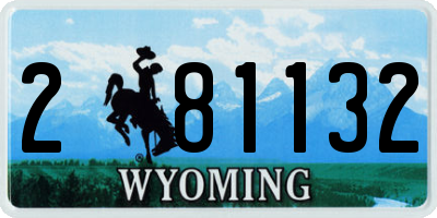 WY license plate 281132