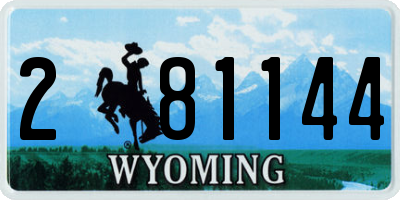 WY license plate 281144