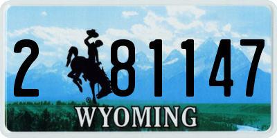 WY license plate 281147
