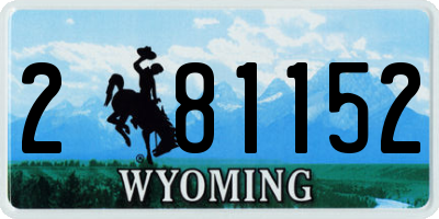 WY license plate 281152