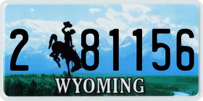 WY license plate 281156