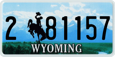 WY license plate 281157
