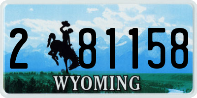 WY license plate 281158