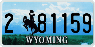 WY license plate 281159