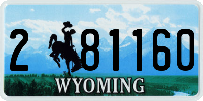 WY license plate 281160