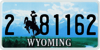 WY license plate 281162