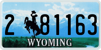 WY license plate 281163
