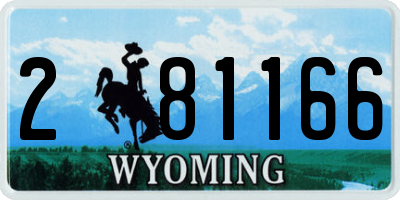 WY license plate 281166