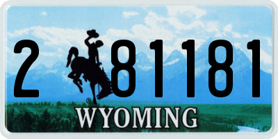 WY license plate 281181