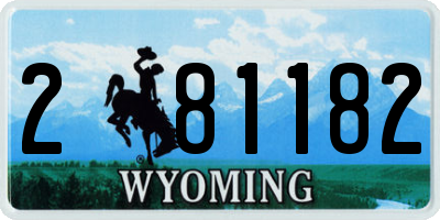 WY license plate 281182