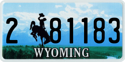 WY license plate 281183