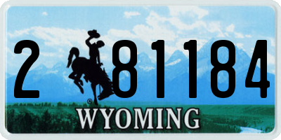 WY license plate 281184