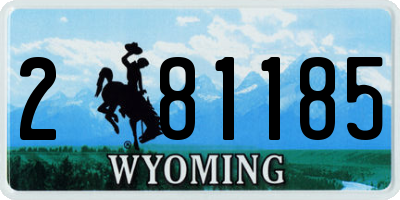 WY license plate 281185