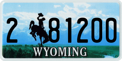 WY license plate 281200