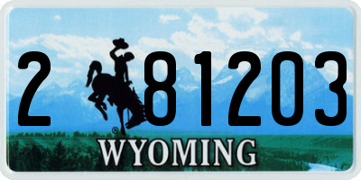 WY license plate 281203
