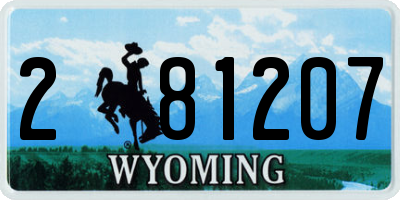 WY license plate 281207