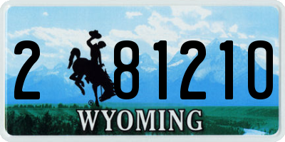 WY license plate 281210