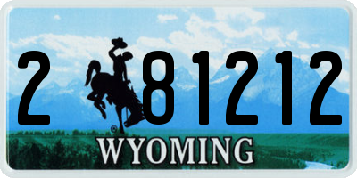 WY license plate 281212