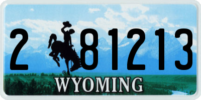 WY license plate 281213