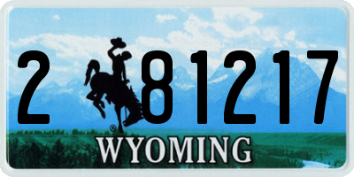 WY license plate 281217