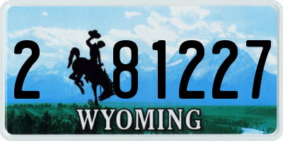 WY license plate 281227