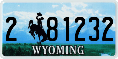 WY license plate 281232