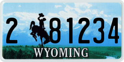 WY license plate 281234