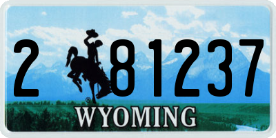 WY license plate 281237