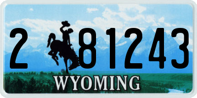WY license plate 281243