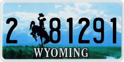 WY license plate 281291