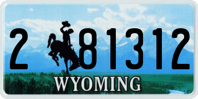 WY license plate 281312