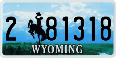 WY license plate 281318