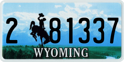 WY license plate 281337