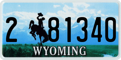 WY license plate 281340