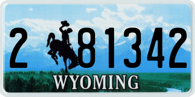 WY license plate 281342