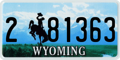 WY license plate 281363