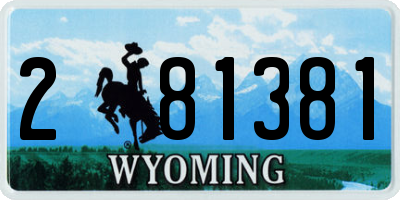 WY license plate 281381
