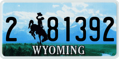 WY license plate 281392